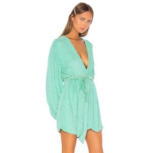 Retrofete Gabrielle Metallic Mint Dress 2019 -NWT!